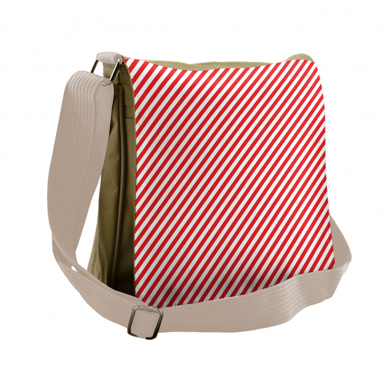 Diagonal Red Lines Messenger Bag