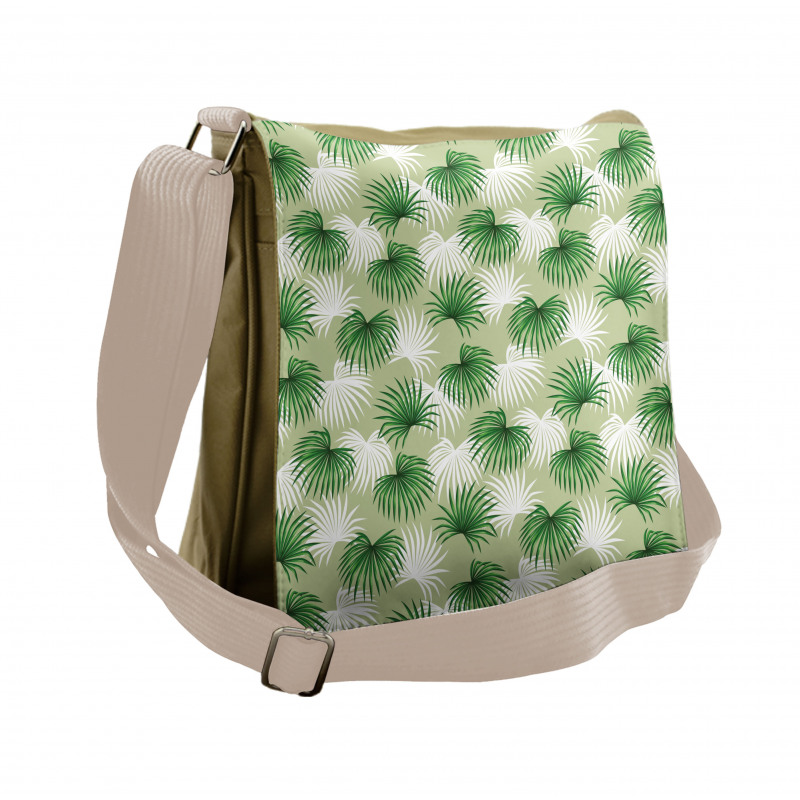 Palm Tree Island Foliage Messenger Bag