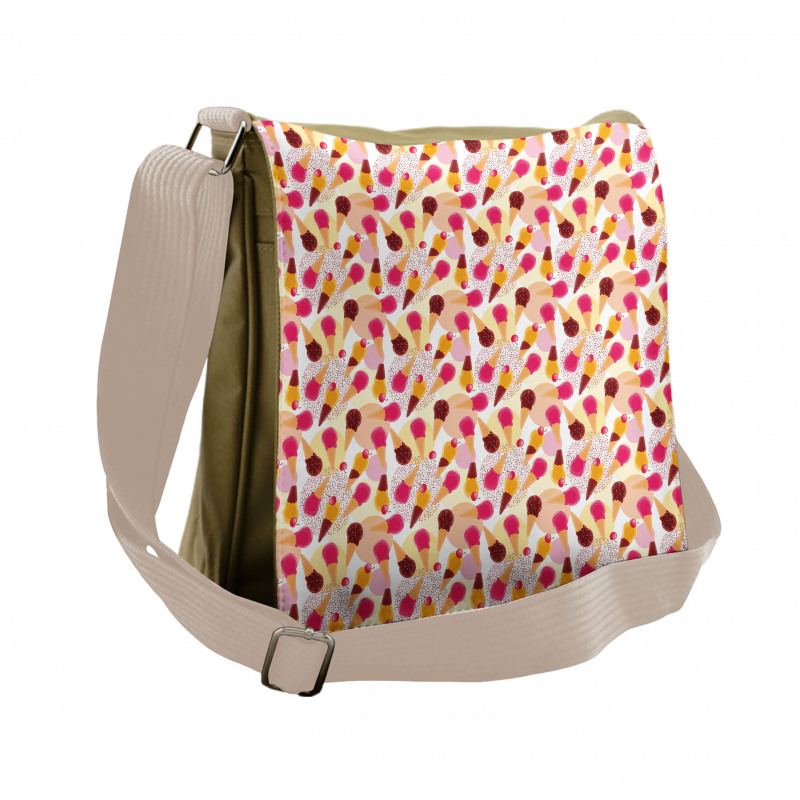 Cherries and Circles Messenger Bag