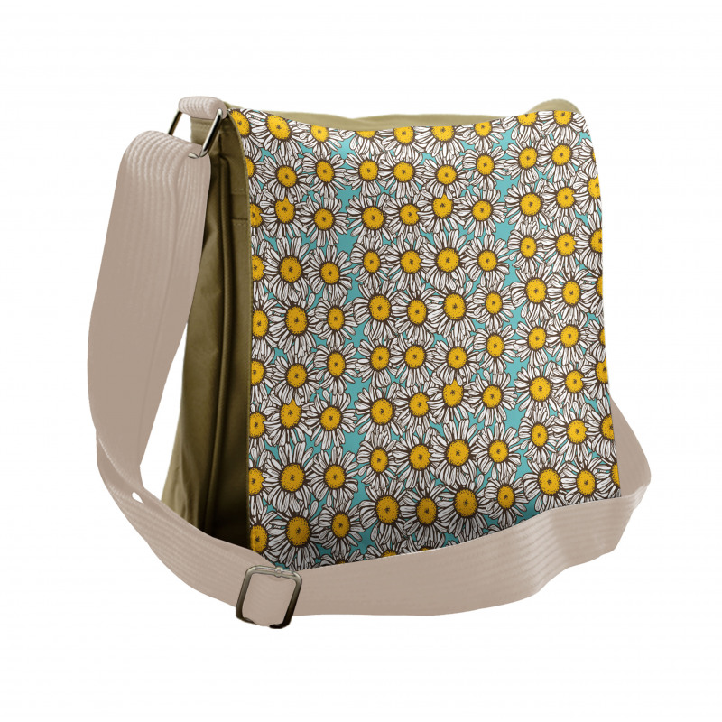 Sketch Daisies Messenger Bag