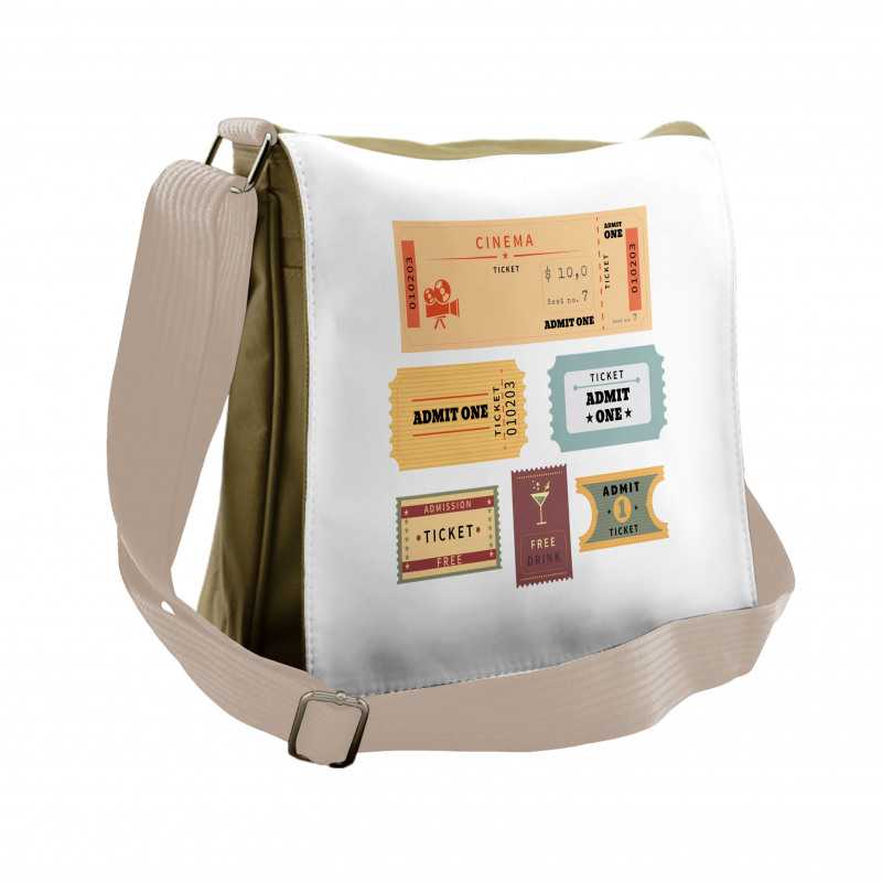 Retro Tickets Messenger Bag