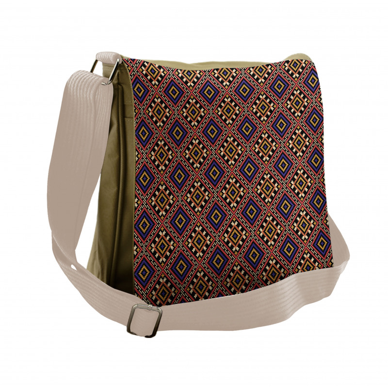 Traditional Geometric Messenger Bag