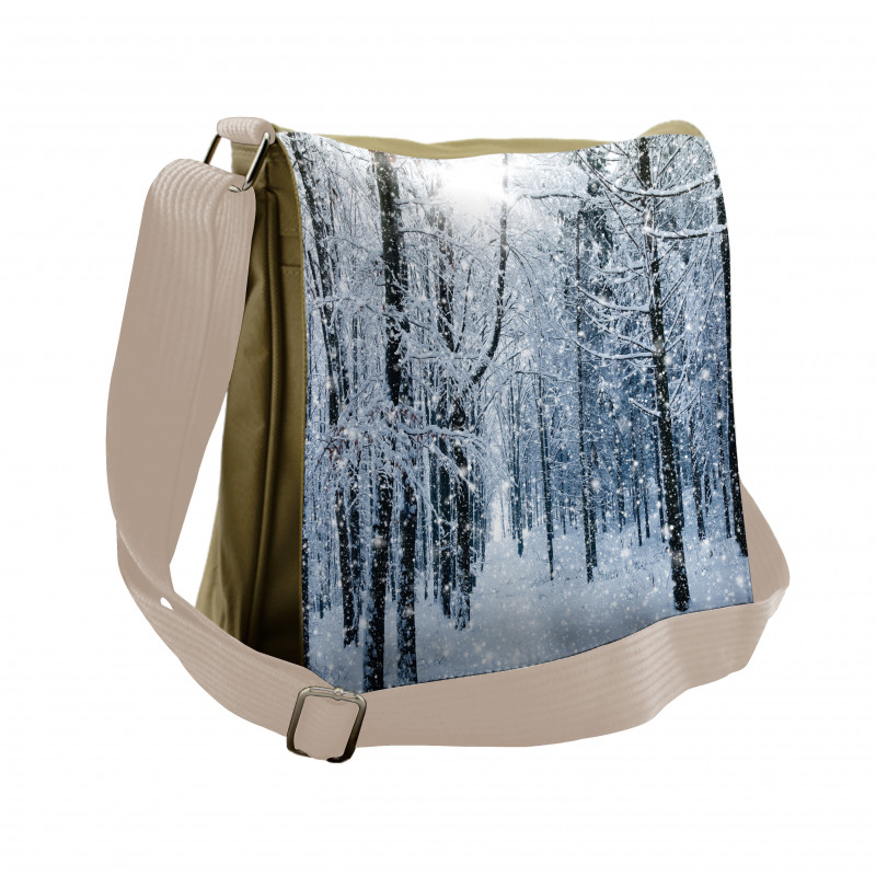 Snow Covered Forest Messenger Bag