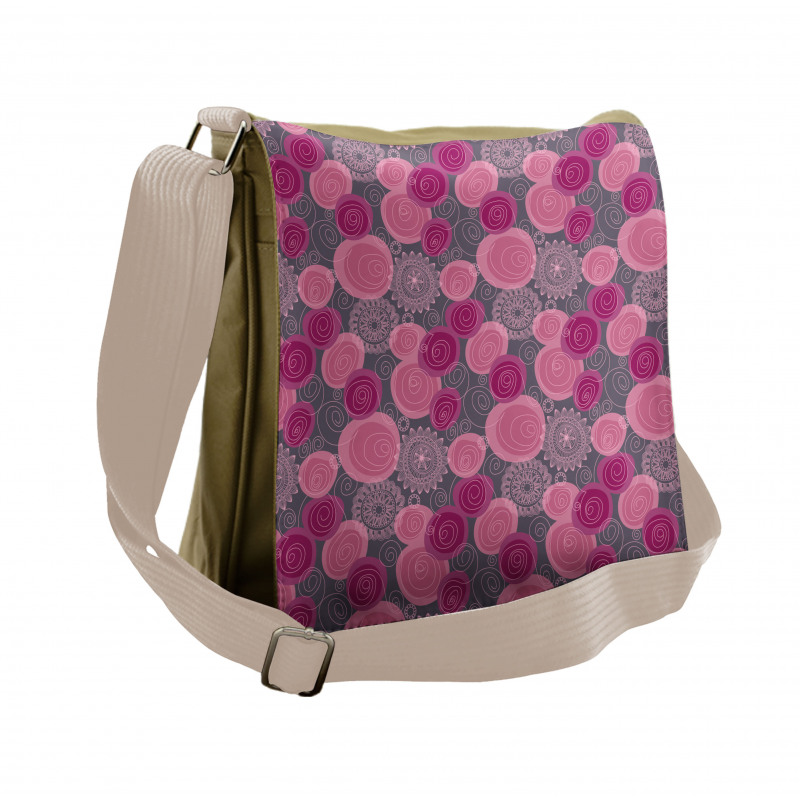 Lace Swirled Circle Messenger Bag