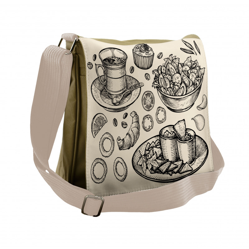 Nachos Croissant Tea Messenger Bag