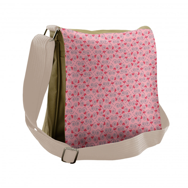 Hearts and Swirls Messenger Bag