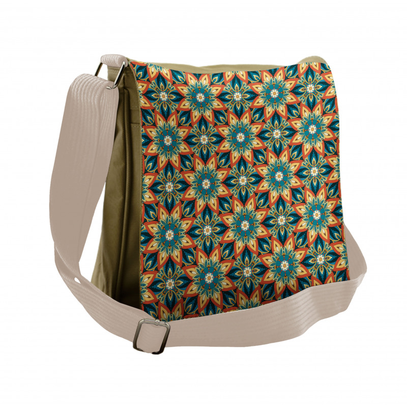 Ornate Floral Vintage Messenger Bag