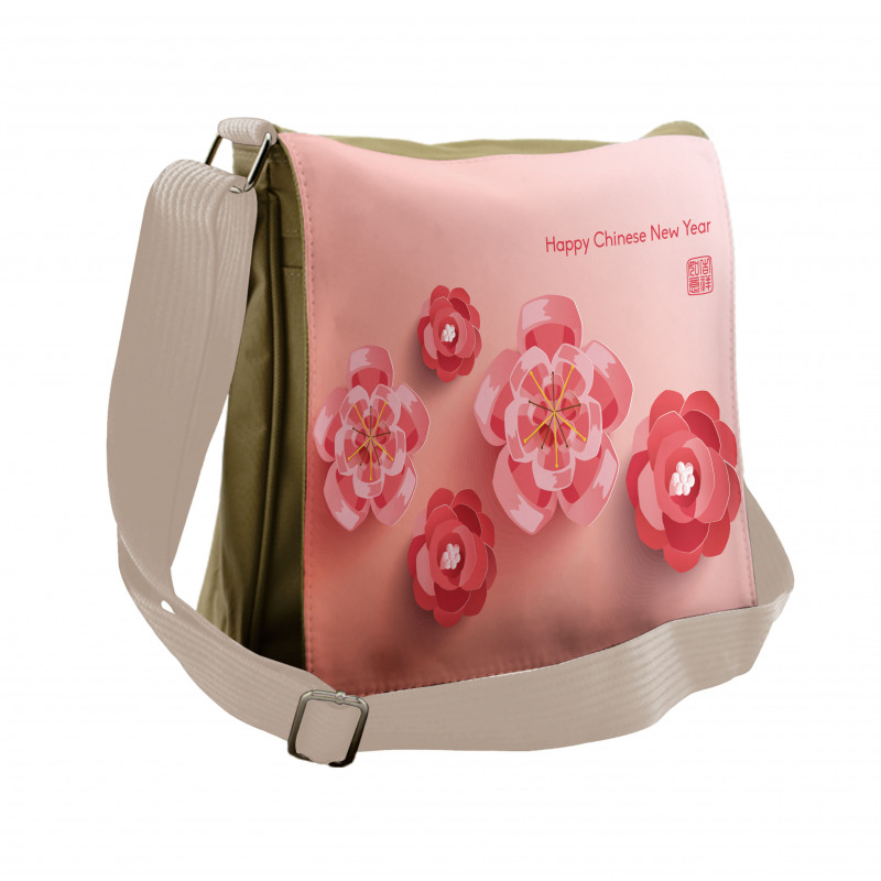 Pink Blossoms Messenger Bag