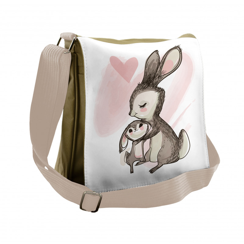 Bunny with His Mom Messenger Bag