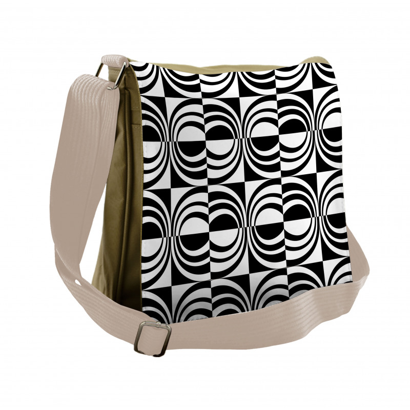 Checkered Curvy Messenger Bag