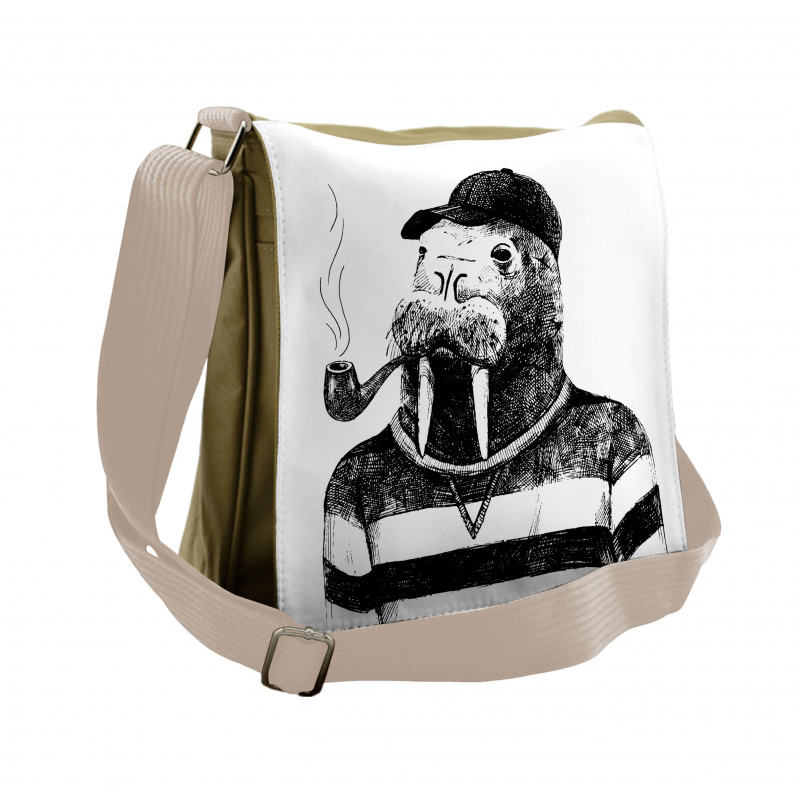 Hipster Walrus Messenger Bag