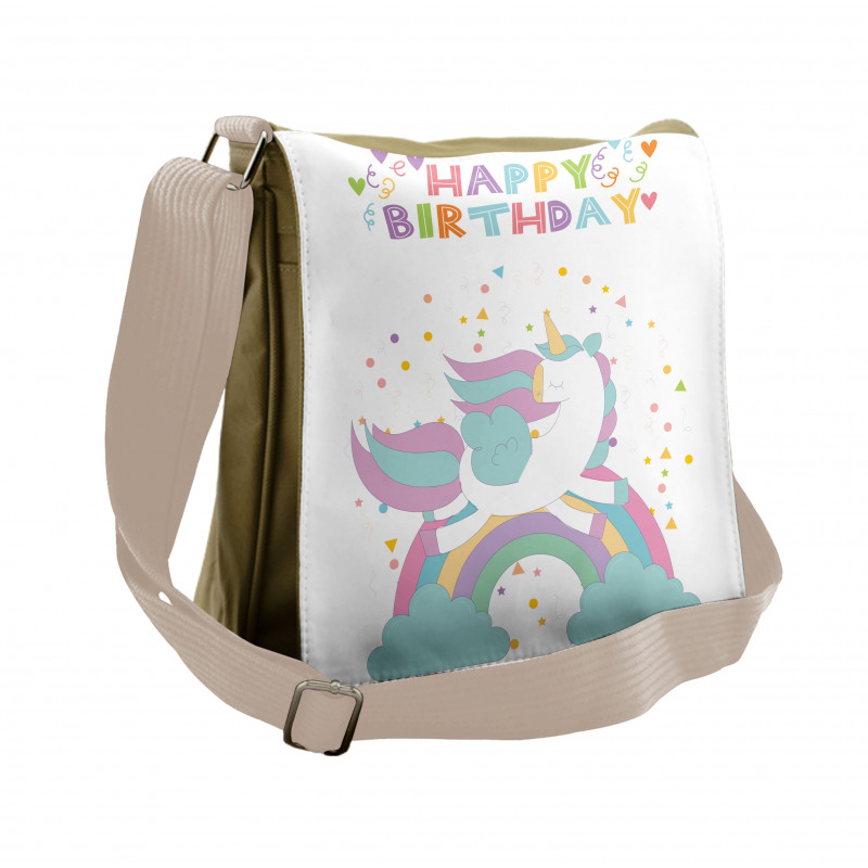 Horse with Rainbow Messenger Bag