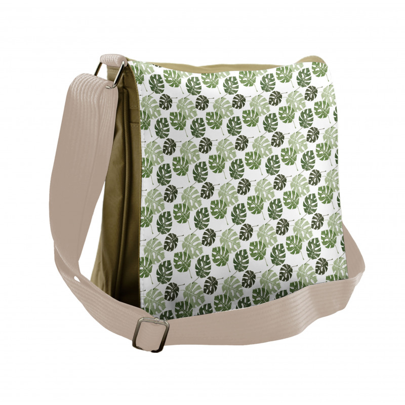 Tropical Jungle Leaves Messenger Bag