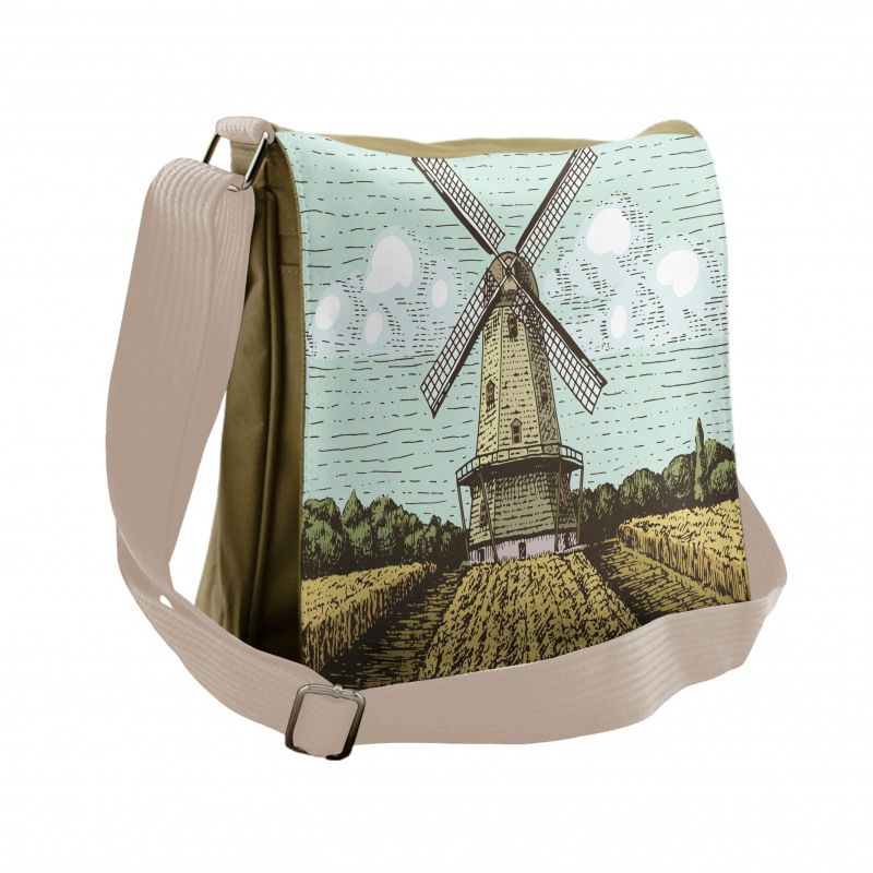 Windmill and Farmland Messenger Bag