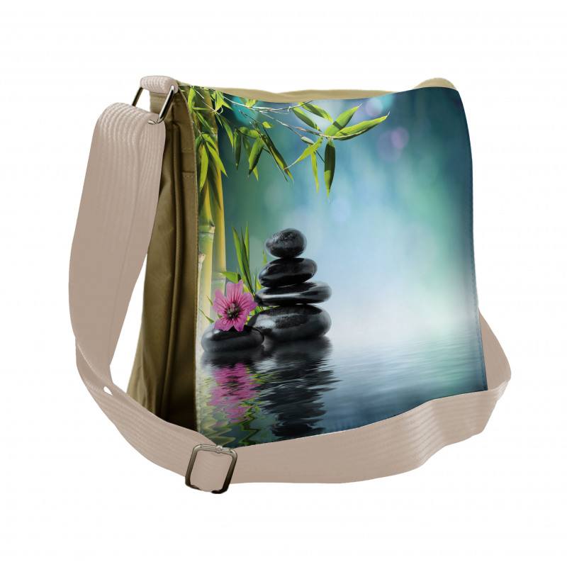 Flower Spa Stones Messenger Bag