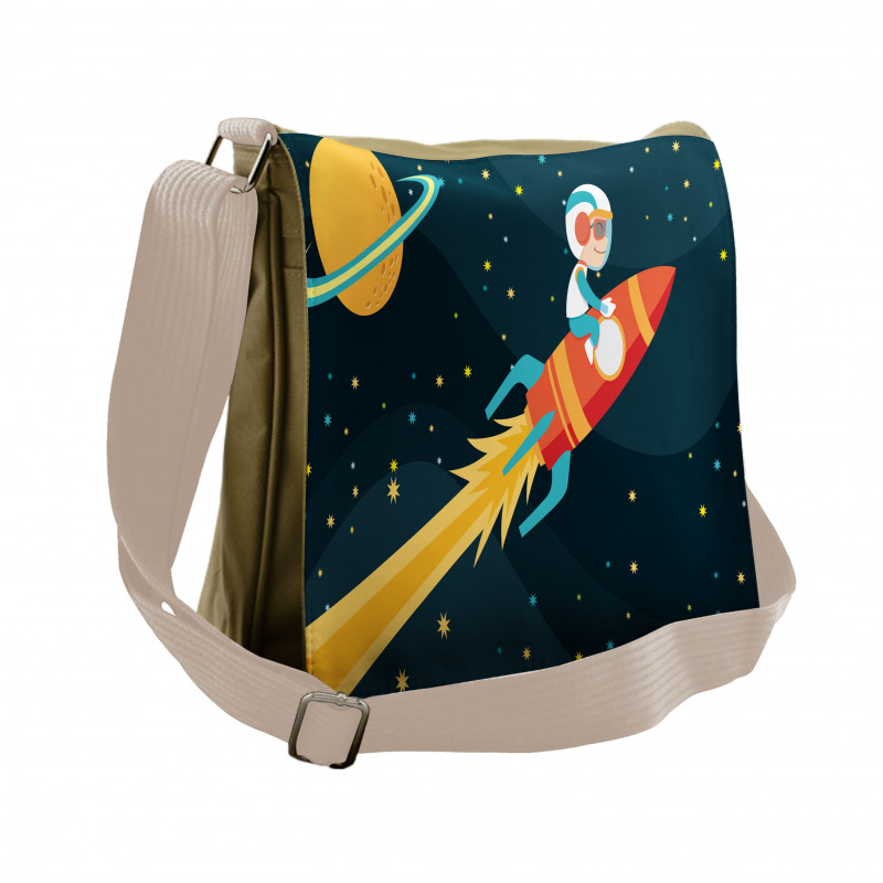 Boy on a Rocket Adventure Messenger Bag