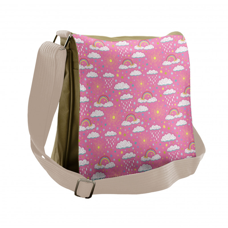 3 Color Rainbow Messenger Bag