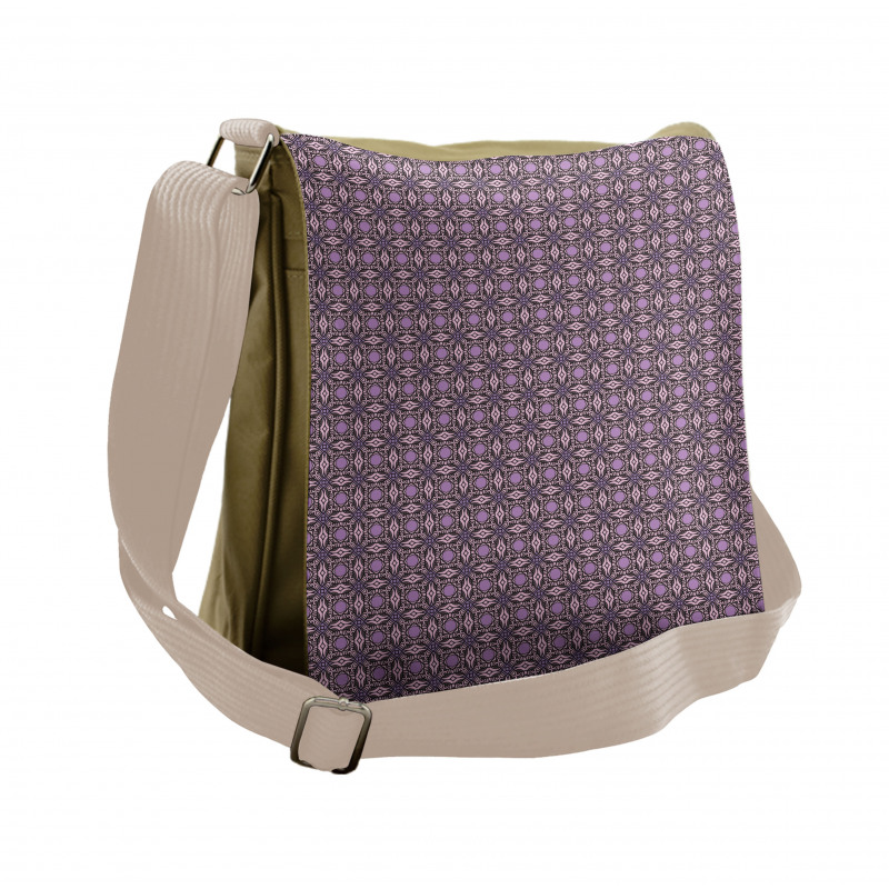 Curvy Edged Squares Messenger Bag