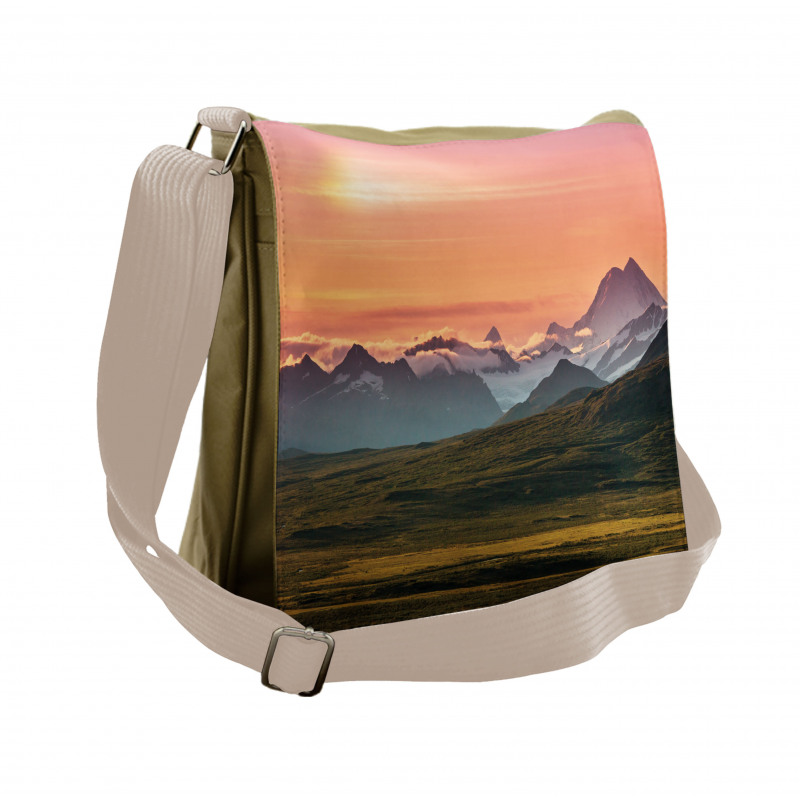 Mountains and Sunset Messenger Bag