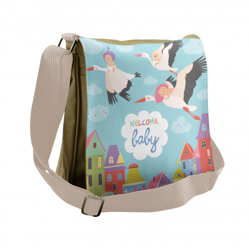 Cartoon Storks Messenger Bag