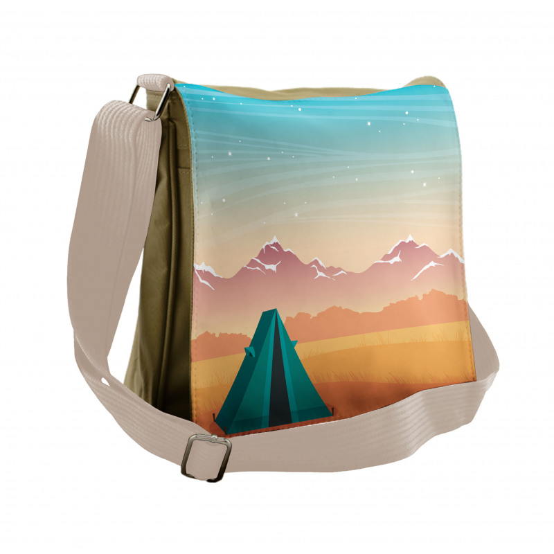 Travel Tent Mountains Messenger Bag