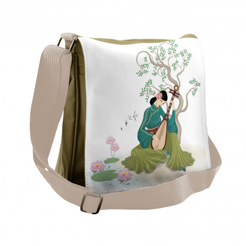 Woman Music Instrument Messenger Bag