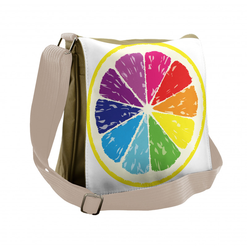 Rainbow Citrus Slice Messenger Bag