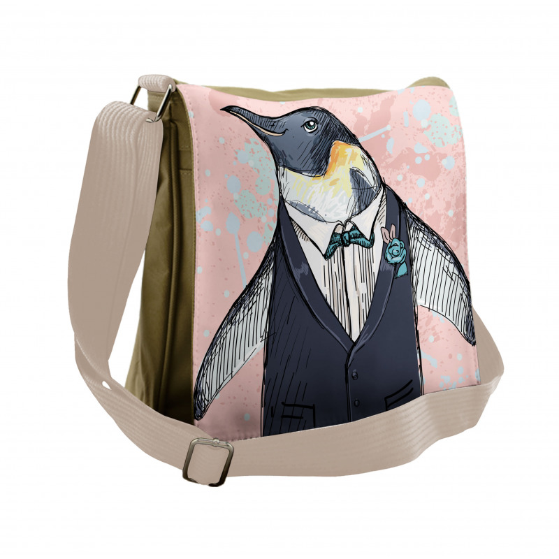 Funny Gentleman Penguin Messenger Bag