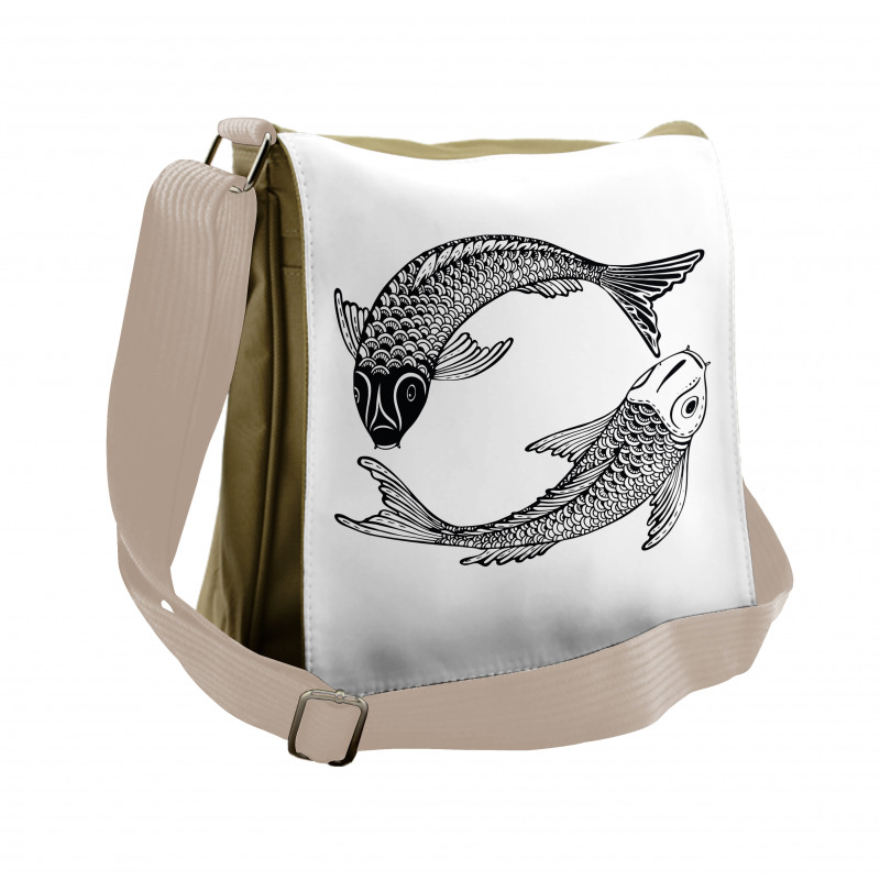 Japanese Carps Love Messenger Bag