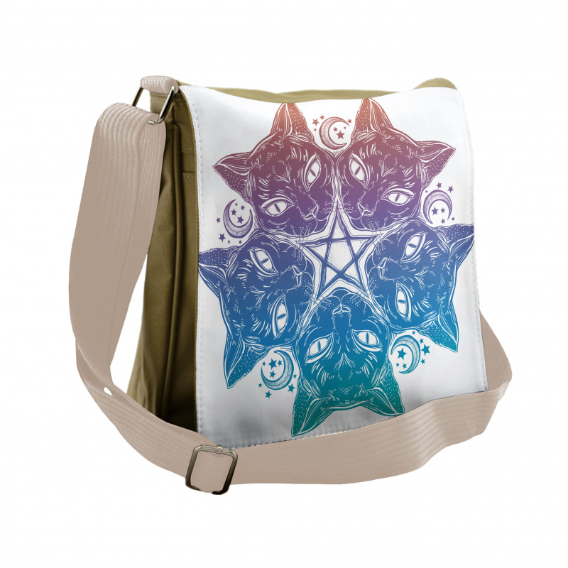 Cats Mandala Design Messenger Bag