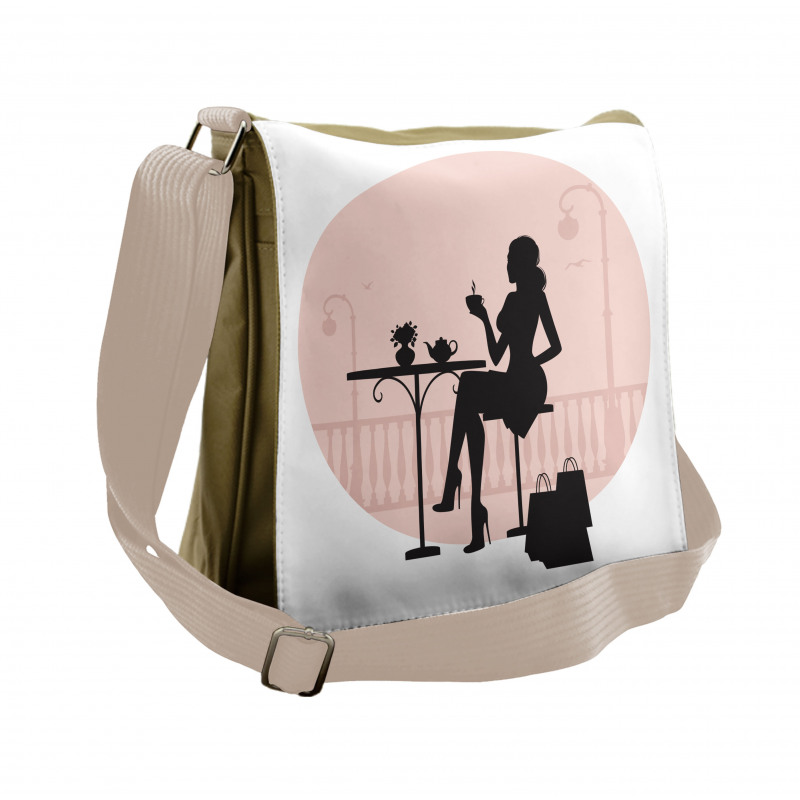 Silhouette Girl Messenger Bag