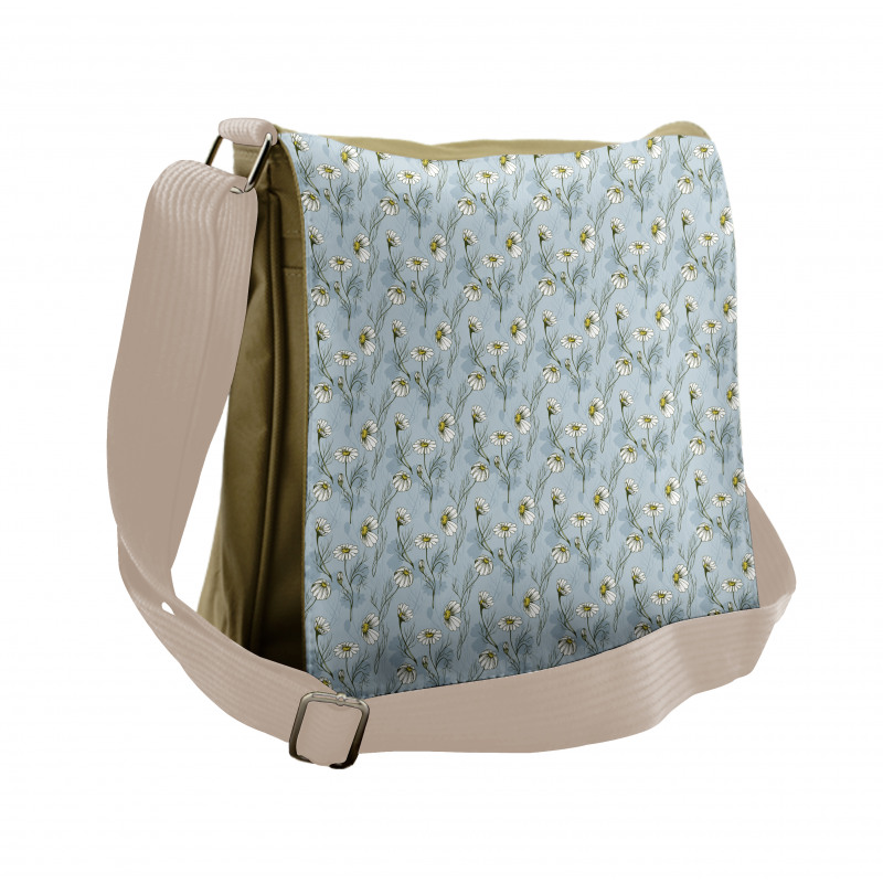 Floral Doodle Silhouette Messenger Bag