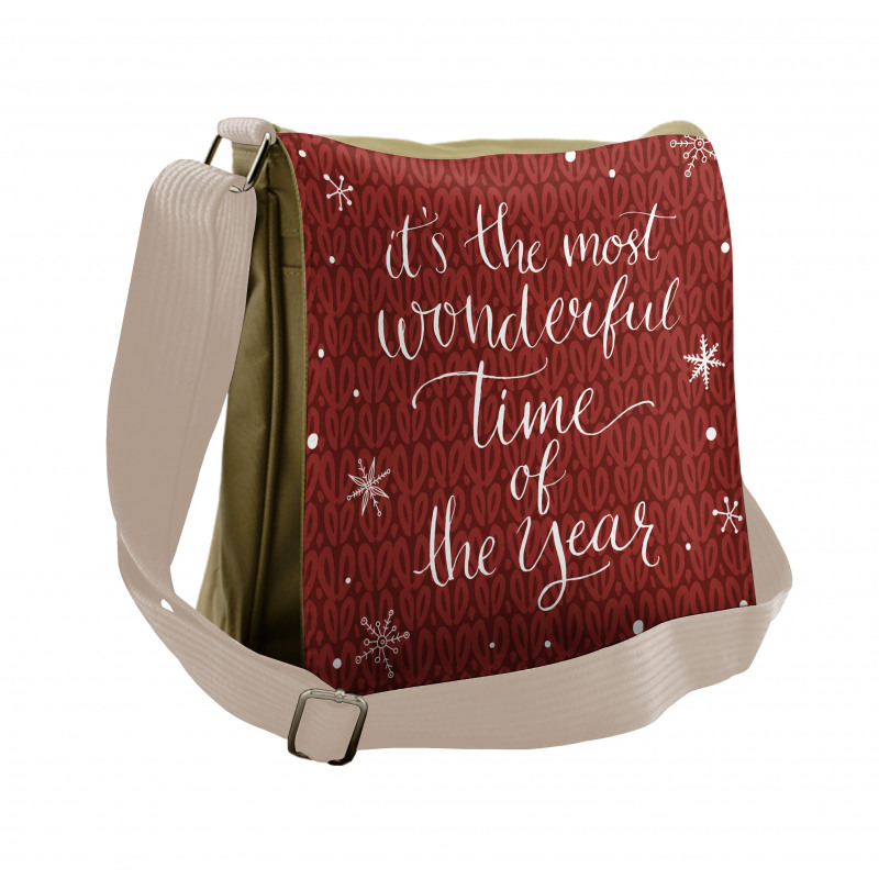 Christmas and Snowflakes Messenger Bag