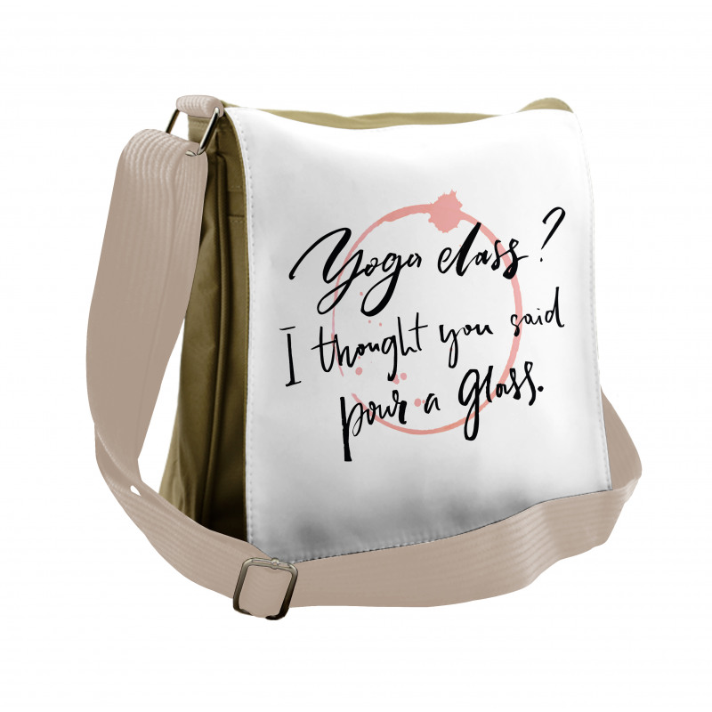 Yoga Class Wine Glass Messenger Bag