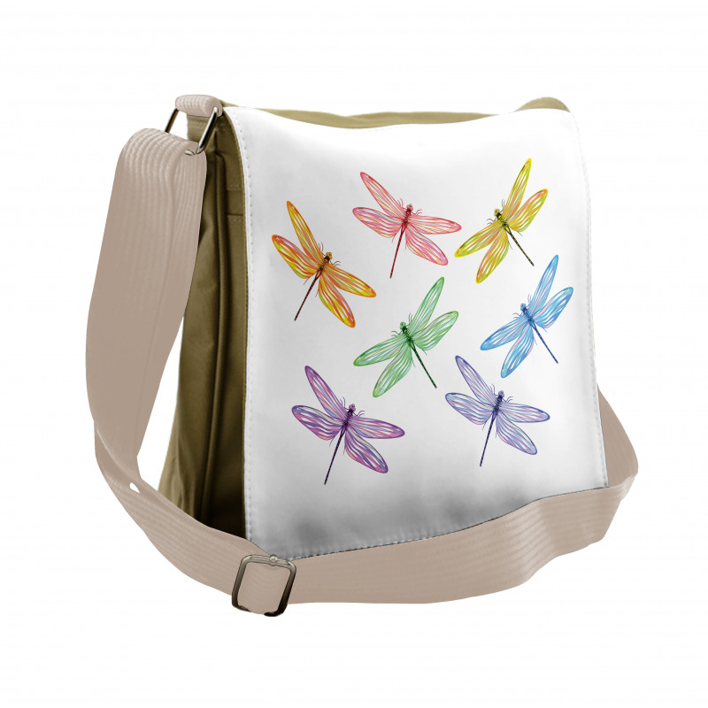 Fantasy Bugs Pattern Messenger Bag