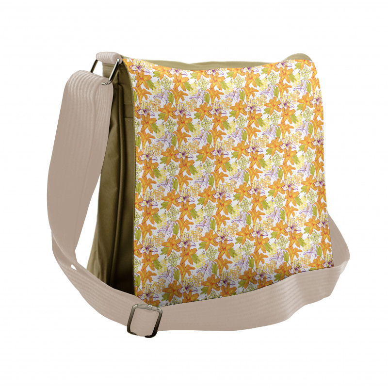 Lively Flowers Artwork Messenger Bag