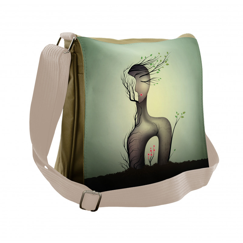 Surrealist Woman Shape Messenger Bag