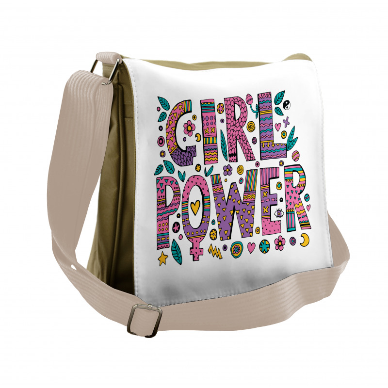 Hippie Boho Girl Words Messenger Bag