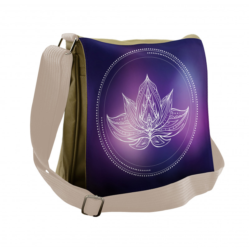 Lotus Flower Space Messenger Bag