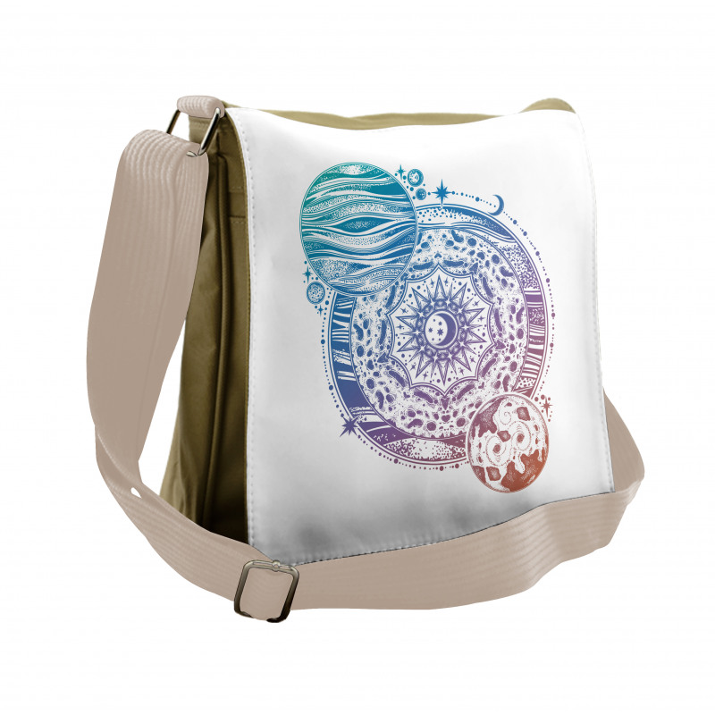 Moon and Planet Messenger Bag