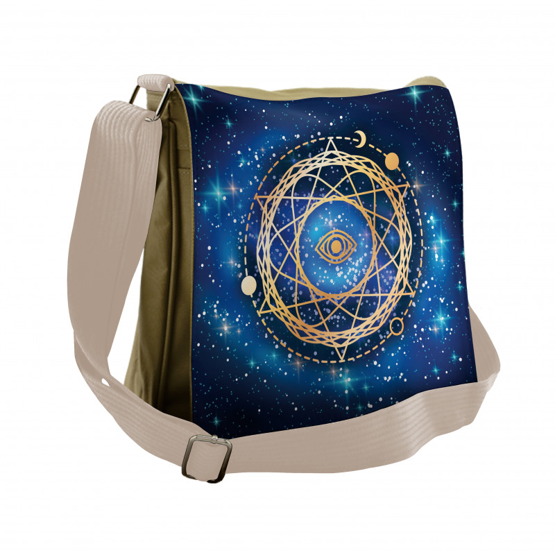 Geometric Emblem Messenger Bag