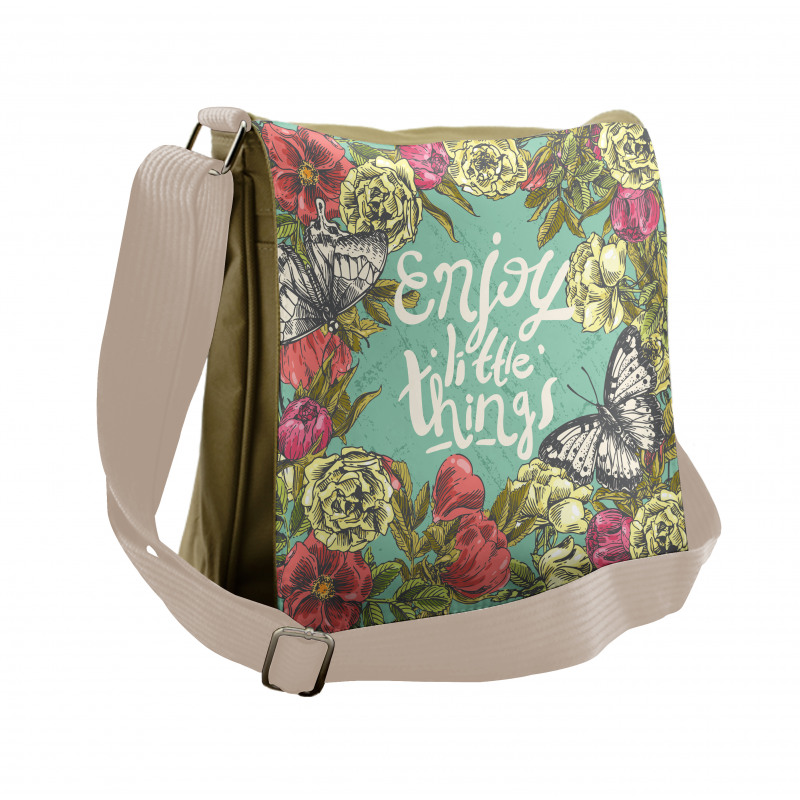 Sketch of Spring Blooms Messenger Bag