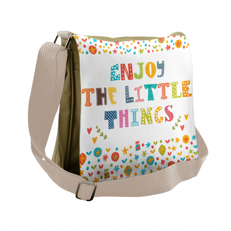 Ornate Colorful Letters Messenger Bag