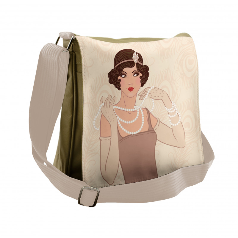 Brunette Flapper Messenger Bag