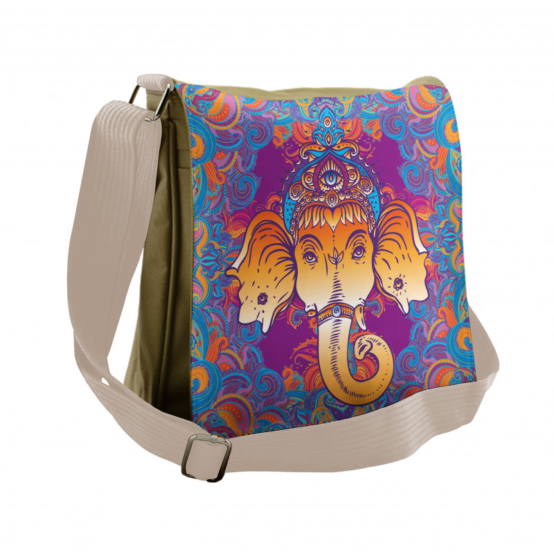 Ornamental Elephant Messenger Bag