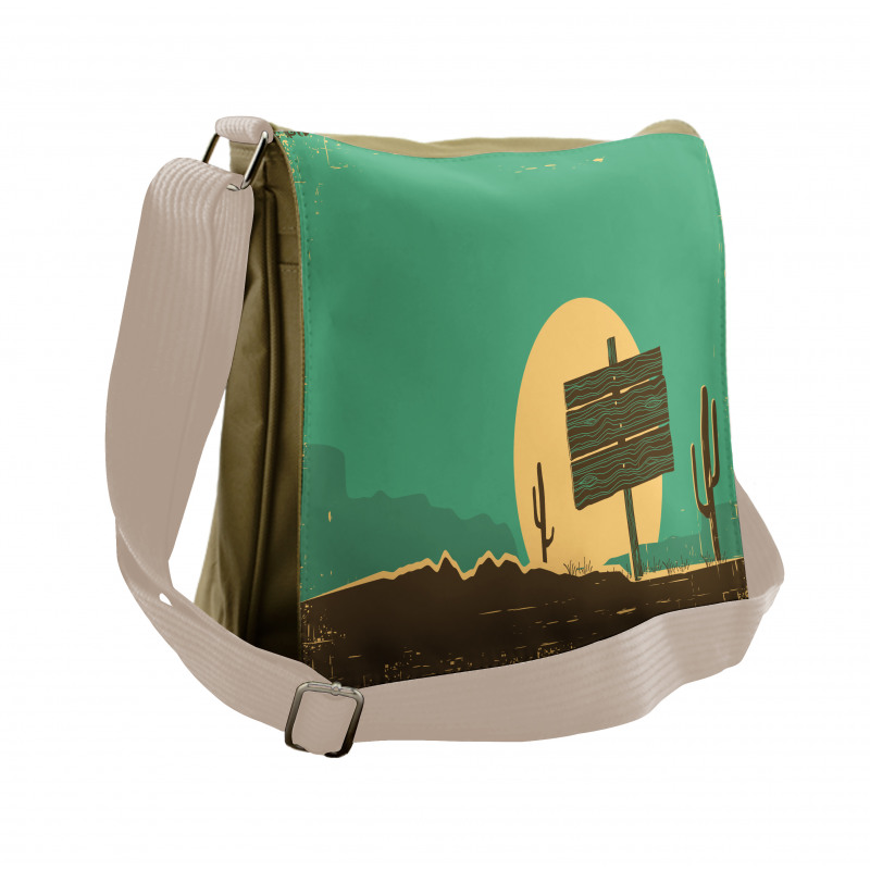 Grungy Desert Landscape Messenger Bag