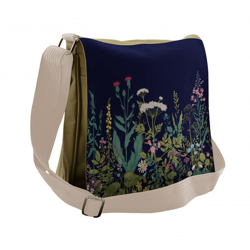 Rural Herbs Flowers Messenger Bag