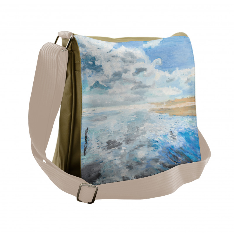 Oil Painting Beach Summer Messenger Bag