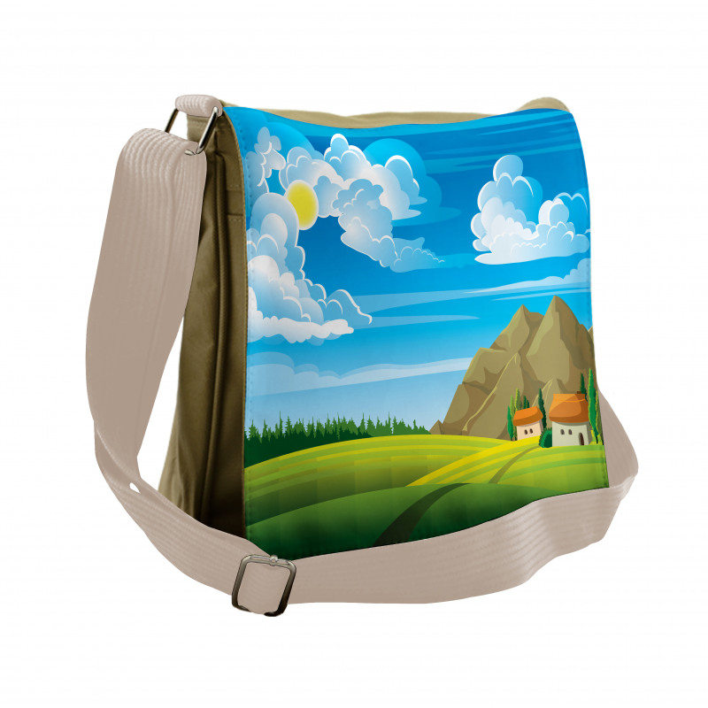 Tree House and Mountains Messenger Bag