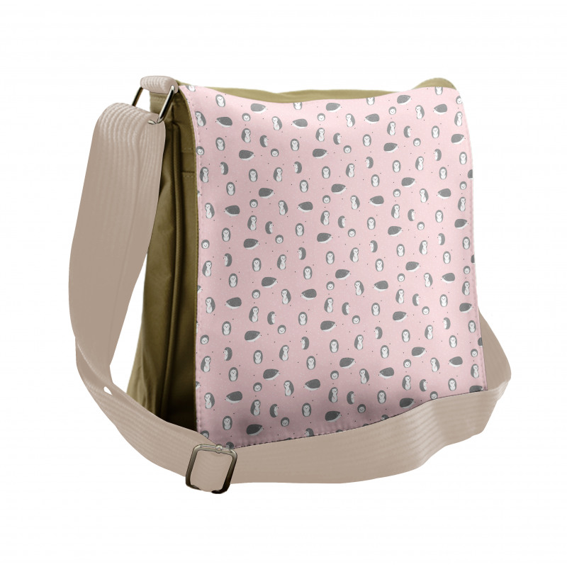 Pastel Hearts Pattern Messenger Bag